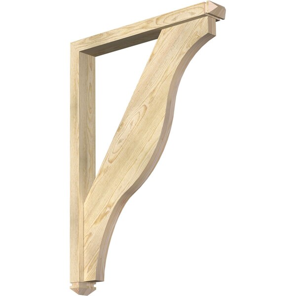 Ekena Millwork Funston Arts and Crafts Rough Sawn Bracket w/ Offset Brace, Douglas Fir, 4"W x 30"D x 42"H BKT0402X30X42FST03RDF - main